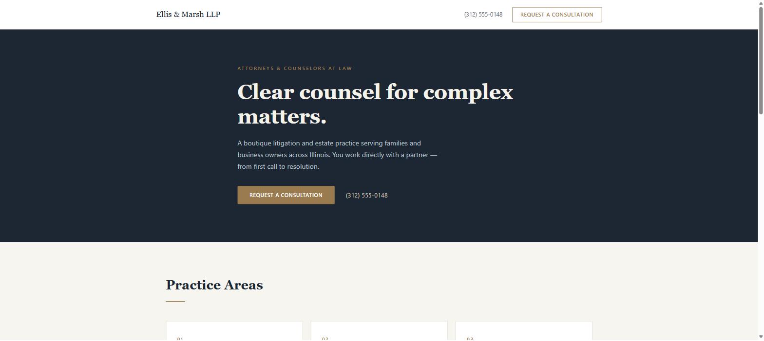 One-page website theme for law firms & attorneys — Counsel by Amty