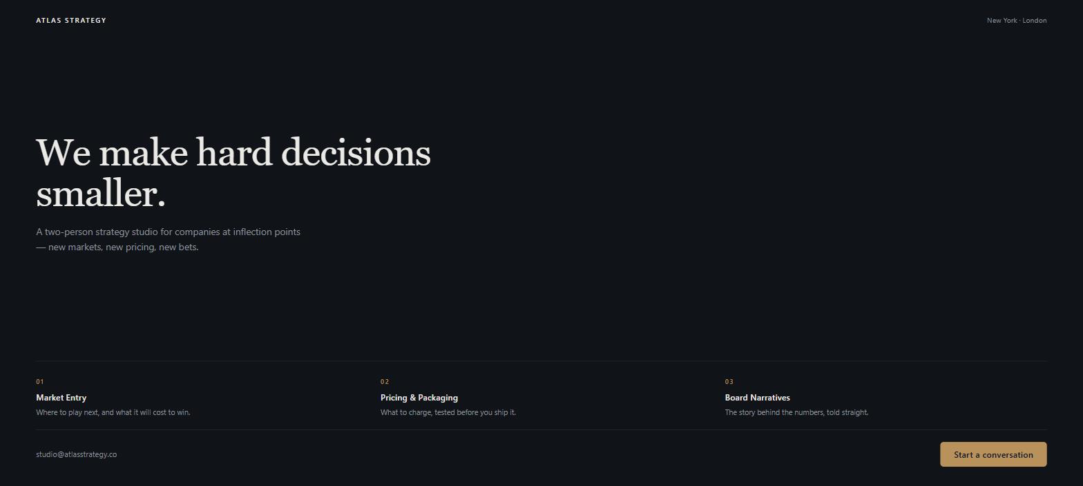 One-page website theme for consultants & agencies — Statement by Amty
